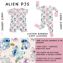 Load image into Gallery viewer, Ready to Ship - Alien PJs Long Zippy Sleeper - 2T &amp; 3T

