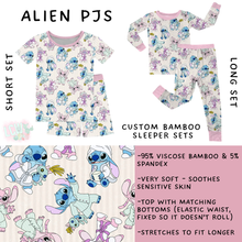 Load image into Gallery viewer, Ready to Ship - Alien PJs Bamboo Short Sleeper Set - 5T &amp; 6
