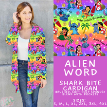 Load image into Gallery viewer, Batch #608 - Magic in Words - Closes 11/4 - ETA early Jan - Alien Word Cardigan
