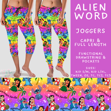 Load image into Gallery viewer, Batch #608 - Magic in Words - Closes 11/4 - ETA early Jan - Alien Word Full and Capri Length Joggers
