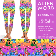Load image into Gallery viewer, Batch #608 - Magic in Words - Closes 11/4 - ETA early Jan - Alien Word Full and Capri Length Leggings
