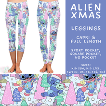 Load image into Gallery viewer, Batch #558 - Magical Character Christmas - Closes 7/20 - ETA mid/late Sept - Alien Xmas Full and Capri Length Leggings
