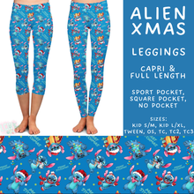 Load image into Gallery viewer, Batch #598 - Magical Character Christmas 2 - Closes 10/14 - ETA early Dec - Alien Xmas Full and Capri Length Leggings
