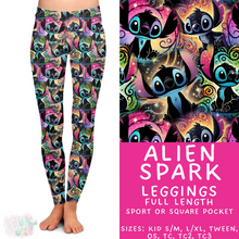 Load image into Gallery viewer, Ready to Ship - Alien Spark Full Length Leggings - Sport Pocket TC &amp; TC2
