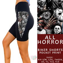 Load image into Gallery viewer, Batch #568 - Halloween Spooky Sets 3 - Closes 8/12 - ETA early October - All Horror Side Panel Biker Shorts
