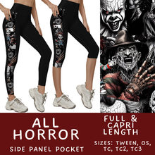 Load image into Gallery viewer, Batch #568 - Halloween Spooky Sets 3 - Closes 8/12 - ETA early October - All Horror Pattern Side Pocket Capris &amp; Leggings
