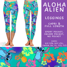 Load image into Gallery viewer, Batch #594 - Magical Faves 25 - Closes 10/5 - ETA early Dec - Aloha Alien Full and Capri Length Leggings

