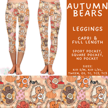 Load image into Gallery viewer, Batch #583 - Magical Character Fall - Closes 9/9 - ETA early Nov - Autumn Bears Full and Capri Length Leggings
