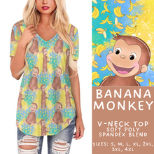 Load image into Gallery viewer, Batch #308 - Storybook Collection 2 - Closes 3/21 - ETA mid May - Banana Monkey V-Neck Tee
