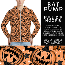 Load image into Gallery viewer, Batch #556 - Halloween 3 - Closes 7/15 - ETA mid Sept - Bat Pump Full Zip Hoodie
