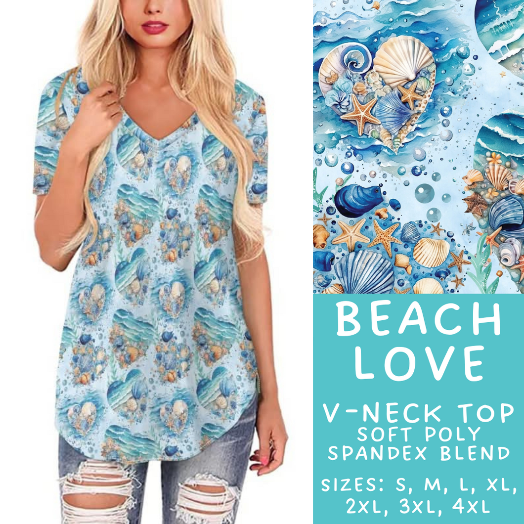 Batch #307 - Sea Life - Closes 3/20 - ETA mid May - Beach Love V-Neck Tee