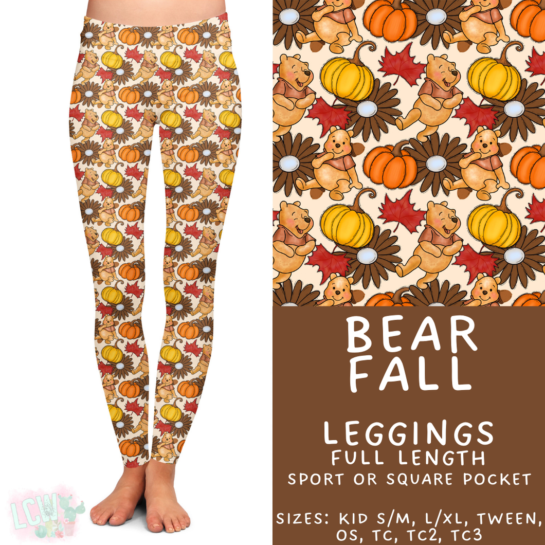 Ready to Ship - Bear Fall Full Length Leggings - Sport Pocket OS
