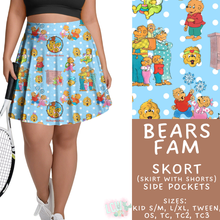 Load image into Gallery viewer, Batch #456 - Storybook Collection 4 - Closes 11/28 - ETA late Jan - Bears Fam Skort
