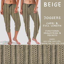 Load image into Gallery viewer, Batch #596 - Sweater Weather - Closes 10/9 - ETA early Dec - Beige Full and Capri Length Joggers
