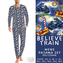 Load image into Gallery viewer, Batch #584 - Christmas Family Pajamas - Closes 9/11 - ETA mid Nov - Believe Train Men's Pajama Set
