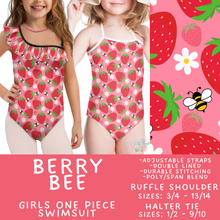 Load image into Gallery viewer, Batch #543 - Pool Party 2 - Closes 6/15 - ETA early/mid August - Berry Bee Girl's Swimsuit
