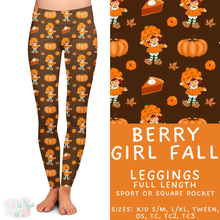 Load image into Gallery viewer, Ready to Ship - Berry Girl Fall Full Length Leggings - Square Pocket OS
