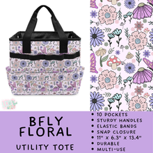 Load image into Gallery viewer, Batch #549 - Utility Tote 2 - Closes 6/29 - ETA late August - BFly Floral Utility Tote
