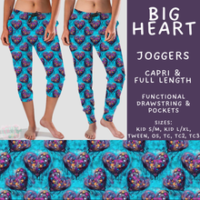 Load image into Gallery viewer, Batch #592 -  Fun Run 27 - Closes 9/30 - ETA late Nov - Big Heart Full and Capri Length Joggers
