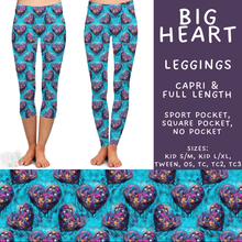 Load image into Gallery viewer, Batch #592 -  Fun Run 27 - Closes 9/30 - ETA late Nov - Big Heart Full and Capri Length Leggings
