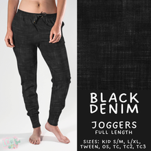 Load image into Gallery viewer, Batch #481 - Colorful Denim - Closes 1/26 - ETA late March - Black Denim Joggers
