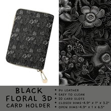 Load image into Gallery viewer, Batch #309 - Card Holders &amp; Mini Backpacks - Closing 3/24 - ETA late May - Black Floral 3D Card Holder
