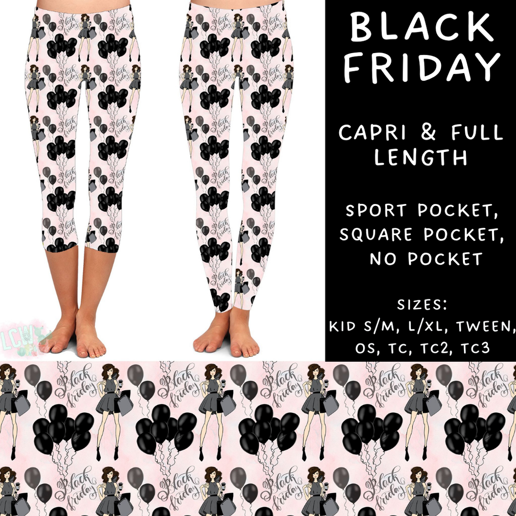 Ready To Ship - Black Friday Full and Capri Length Leggings