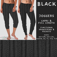 Load image into Gallery viewer, Batch #596 - Sweater Weather - Closes 10/9 - ETA early Dec - Black Full and Capri Length Joggers
