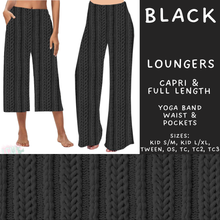 Load image into Gallery viewer, Batch #596 - Sweater Weather - Closes 10/9 - ETA early Dec - Black Capri and Full Length Loungers
