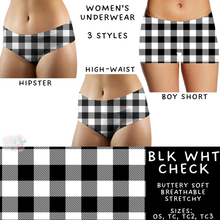 Load image into Gallery viewer, Batch #340 - Comfortable Underwear 4 - Closes 5/16 - ETA early July - Blk Wht Check Women&#39;s Underwear
