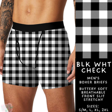 Load image into Gallery viewer, Batch #340 - Comfortable Underwear 4 - Closes 5/16 - ETA early July - Blk Wht Check Men&#39;s Boxer Briefs
