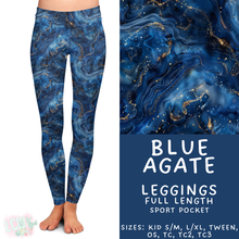 Load image into Gallery viewer, Ready to Ship - Blue Agate Full Length Leggings - Sport Pocket TC &amp; TC2
