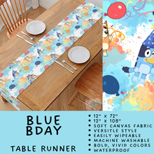 Load image into Gallery viewer, Batch #602 - Table Runners &amp; Placemats - Closes 10/23 - ETA mid Dec - Blue Bday Table Runner
