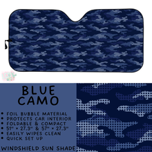 Load image into Gallery viewer, Batch #554 - Car Accessories 3 - Closes 7/10 - ETA early/mid Sept - Blue Camo Windshield Sun Shade
