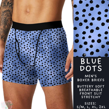 Load image into Gallery viewer, Batch #340 - Comfortable Underwear 4 - Closes 5/16 - ETA early July - Blue Dots Men&#39;s Boxer Briefs
