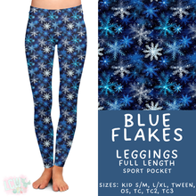 Load image into Gallery viewer, Batch #439 - Winter Watercolor 2 - Closes 10/30 - ETA mid Dec - Blue Flakes Full Length Leggings
