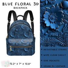 Load image into Gallery viewer, Batch #309 - Card Holders &amp; Mini Backpacks - Closing 3/24 - ETA late May - Blue Floral 3D Mini Backpack
