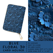 Load image into Gallery viewer, Batch #309 - Card Holders &amp; Mini Backpacks - Closing 3/24 - ETA late May - Blue Floral 3D Card Holder
