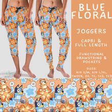 Load image into Gallery viewer, Batch #555 - Cool Characters 7 - Closes 7/13 - ETA mid Sept - Blue Floral Full and Capri Length Joggers
