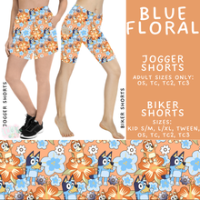 Load image into Gallery viewer, Batch #555 - Cool Characters 7 - Closes 7/13 - ETA mid Sept - Blue Floral Biker &amp; Jogger Shorts
