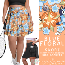 Load image into Gallery viewer, Batch #555 - Cool Characters 7 - Closes 7/13 - ETA mid Sept - Blue Floral Skort
