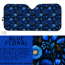Load image into Gallery viewer, Batch #554 - Car Accessories 3 - Closes 7/10 - ETA early/mid Sept - Blue Floral Windshield Sun Shade

