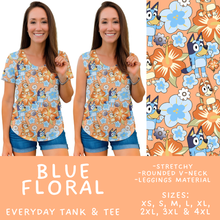 Load image into Gallery viewer, Batch #555 - Cool Characters 7 - Closes 7/13 - ETA mid Sept - Blue Floral Everyday Tank &amp; Tee

