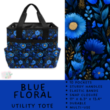 Load image into Gallery viewer, Batch #549 - Utility Tote 2 - Closes 6/29 - ETA late August - Blue Floral Utility Tote
