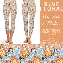 Load image into Gallery viewer, Batch #555 - Cool Characters 7 - Closes 7/13 - ETA mid Sept - Blue Floral Full and Capri Length Leggings
