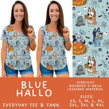 Load image into Gallery viewer, Batch #567 - Magical Character Halloween - Closes 8/10 - ETA early Oct - Blue Hallo Everyday Tank &amp; Tee
