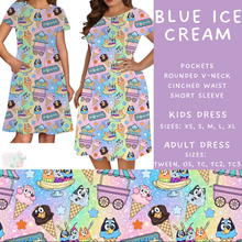 Load image into Gallery viewer, Batch #339 - Character Summer - Closes 5/15 - ETA mid July - Blue Ice Cream Adult &amp; Kids Dresses
