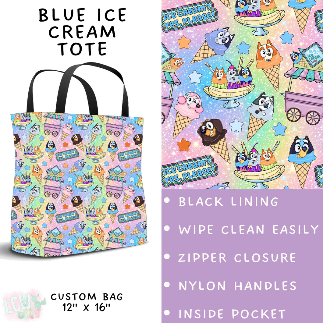 Batch #339 - Character Summer - Closes 5/15 - ETA mid July - Blue Ice Cream Tote