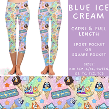 Load image into Gallery viewer, Batch #339 - Character Summer - Closes 5/15 - ETA mid July - Blue Ice Cream Full and Capri Length Leggings
