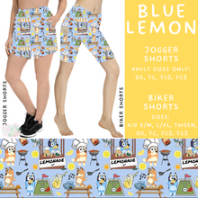 Load image into Gallery viewer, Batch #339 - Character Summer - Closes 5/15 - ETA mid July - Blue Lemon Biker &amp; Jogger Shorts
